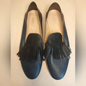 VENEZIA WOMENS SIZE 10 DARK BLUE LEATHER LOAFERS 💙